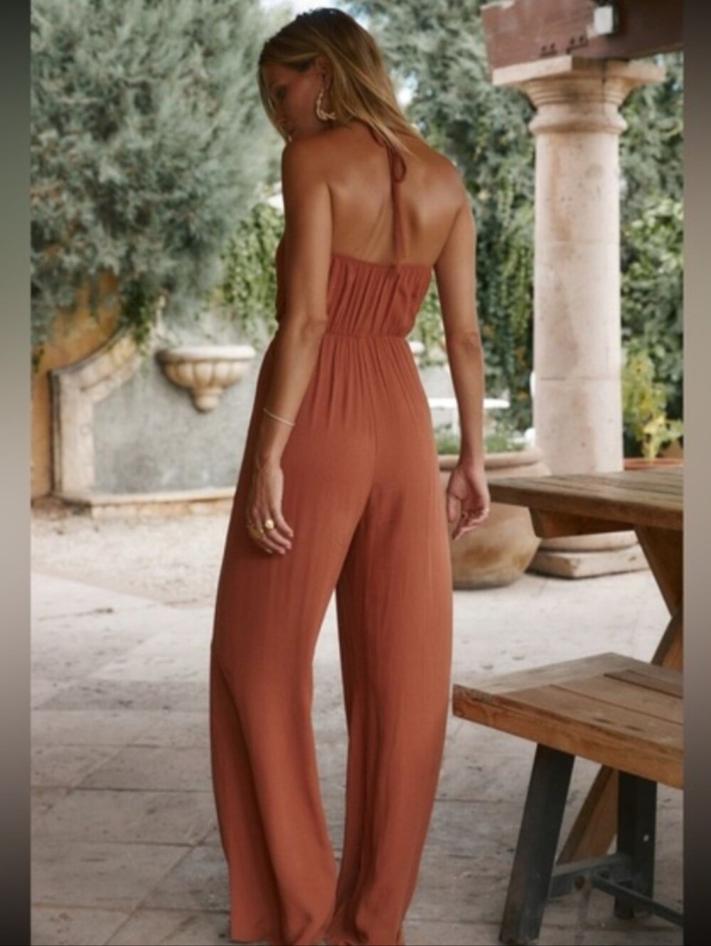 12th Tribe • Augustine Halter Jumpsuit in Rust - Picture 3 of 7